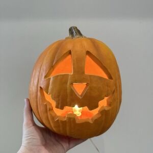 VTG 1995 Trendmasters Halloween Light Up Foam Blow Mold Pumpkin Jack O Lantern